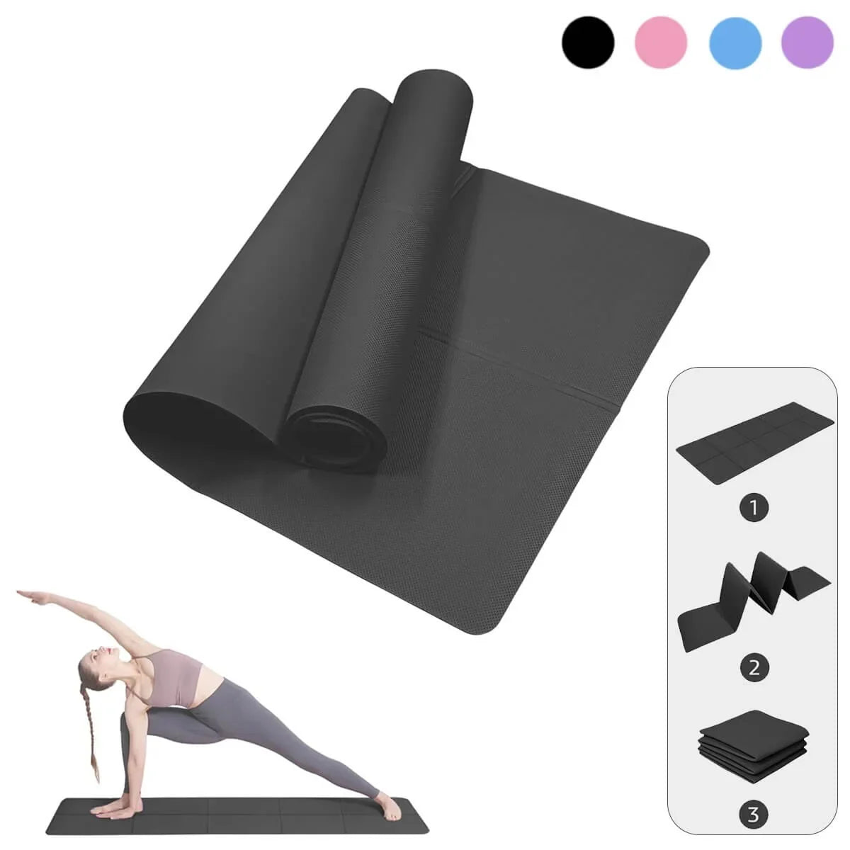 Yoga Mat | Foldable Non-Slip EVA | 173 x 61 cm
