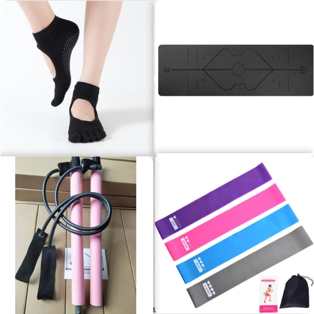Non Slip Tpe Yoga Mat with Body Alignment Lines and 6mm Thick Cushioning