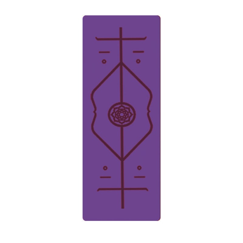 Non Slip Tpe Yoga Mat with Body Alignment Lines and 6mm Thick Cushioning