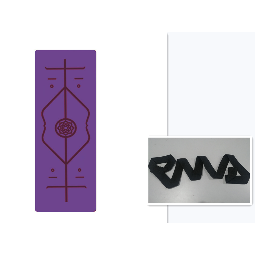 Non Slip Tpe Yoga Mat with Body Alignment Lines and 6mm Thick Cushioning