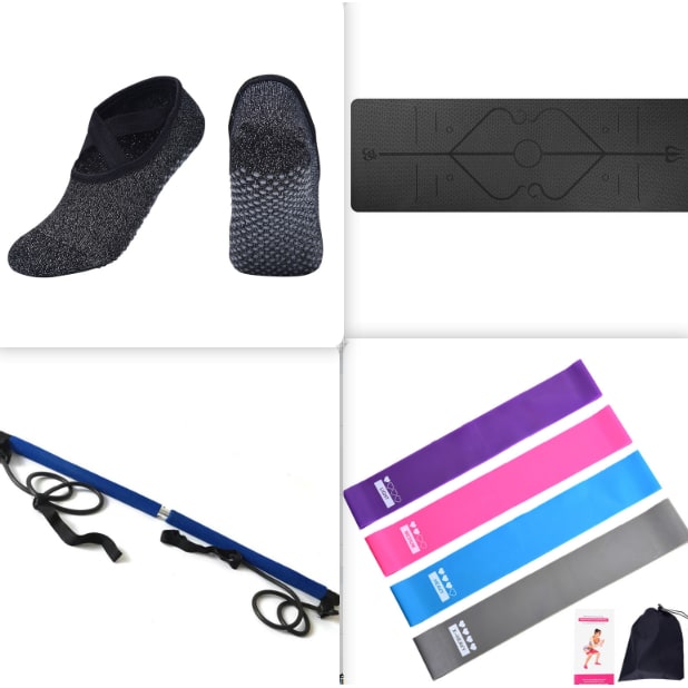 Non Slip Tpe Yoga Mat with Body Alignment Lines and 6mm Thick Cushioning