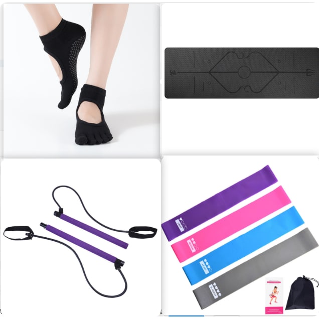 Non Slip Tpe Yoga Mat with Body Alignment Lines and 6mm Thick Cushioning