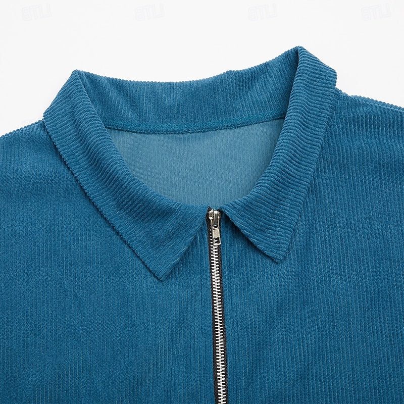 Zip-Up Blouson Jacket with Cargo Pockets for Men