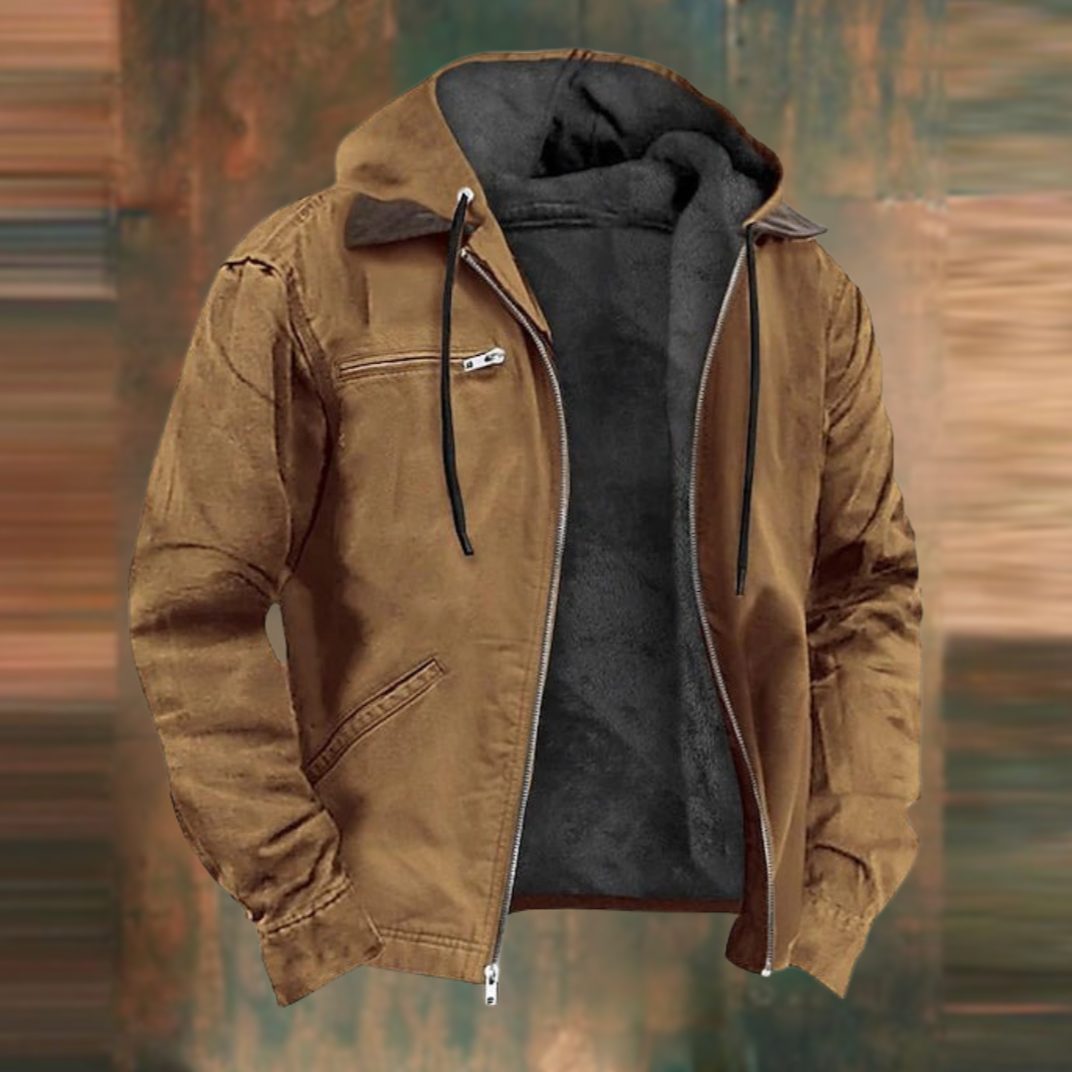 Zip-Up Hooded Jacket for Men