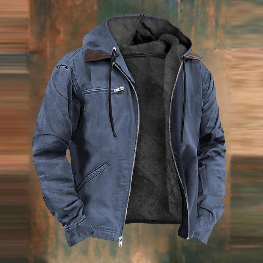 Zip-Up Hooded Jacket for Men
