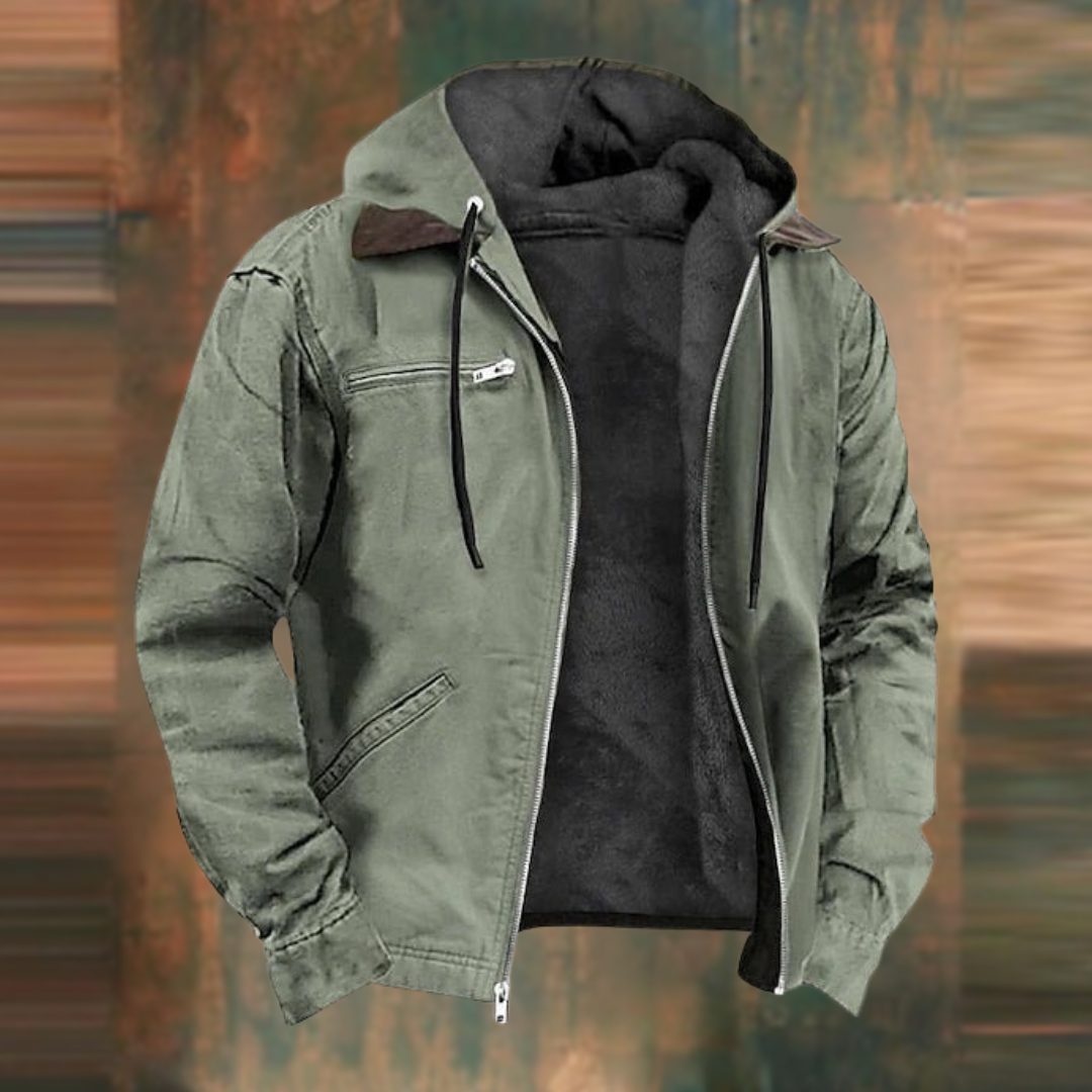 Zip-Up Hooded Jacket for Men