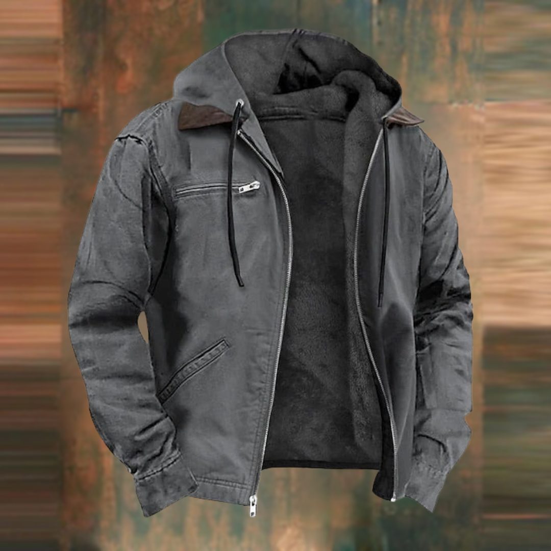 Zip-Up Hooded Jacket for Men