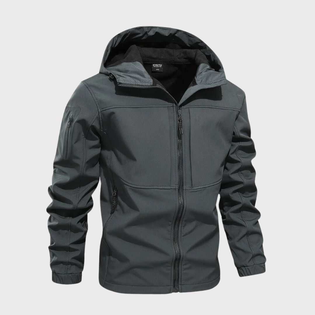 Zip-Up Hooded Softshell Jacket for Men