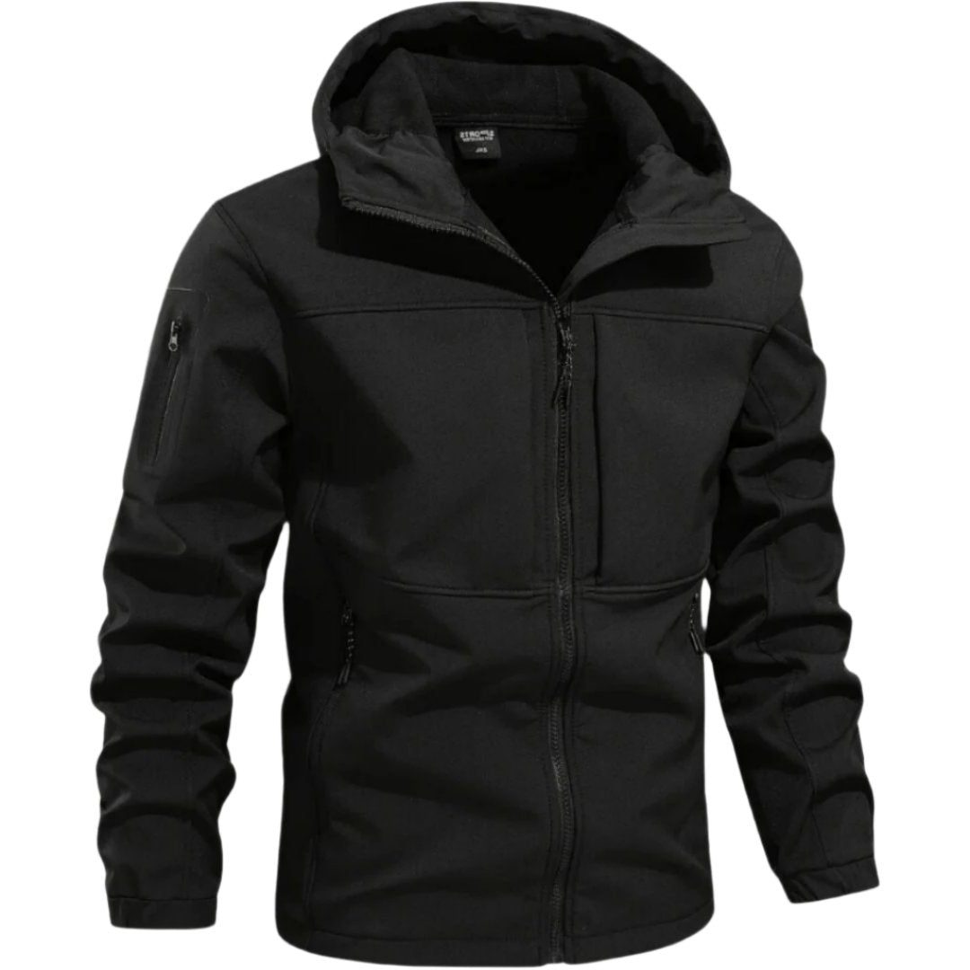 Zip-Up Hooded Softshell Jacket for Men