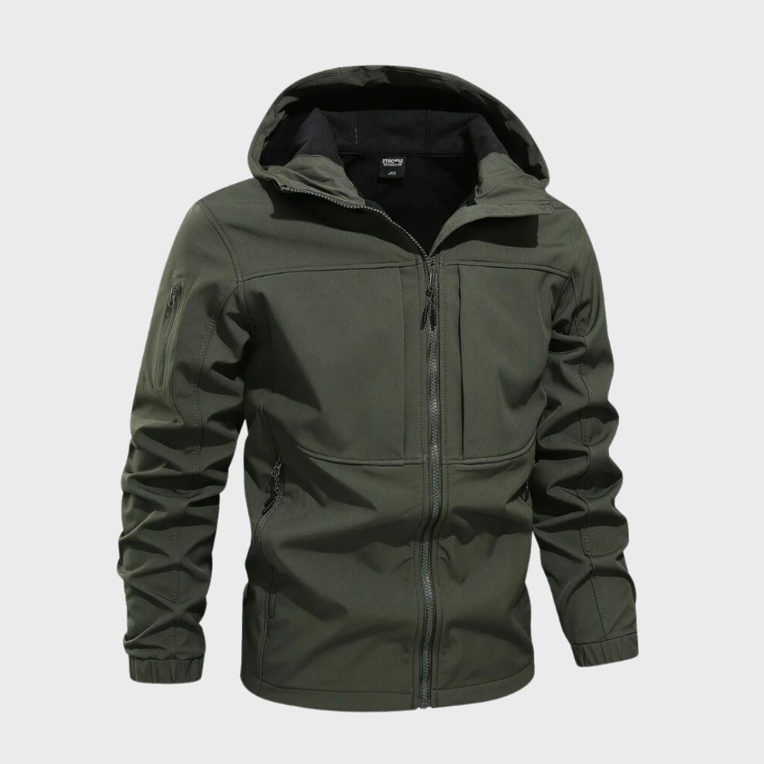 Zip-Up Hooded Softshell Jacket for Men