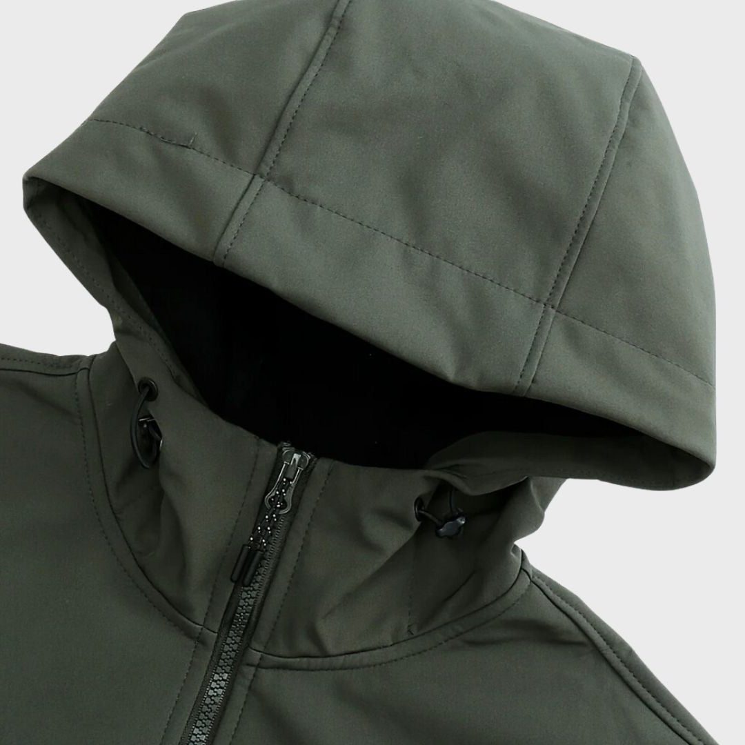 Zip-Up Hooded Softshell Jacket for Men