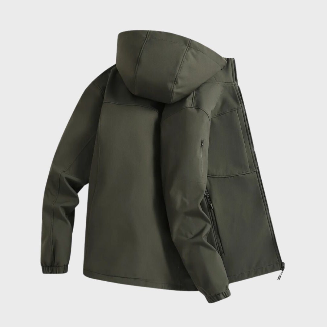 Zip-Up Hooded Softshell Jacket for Men