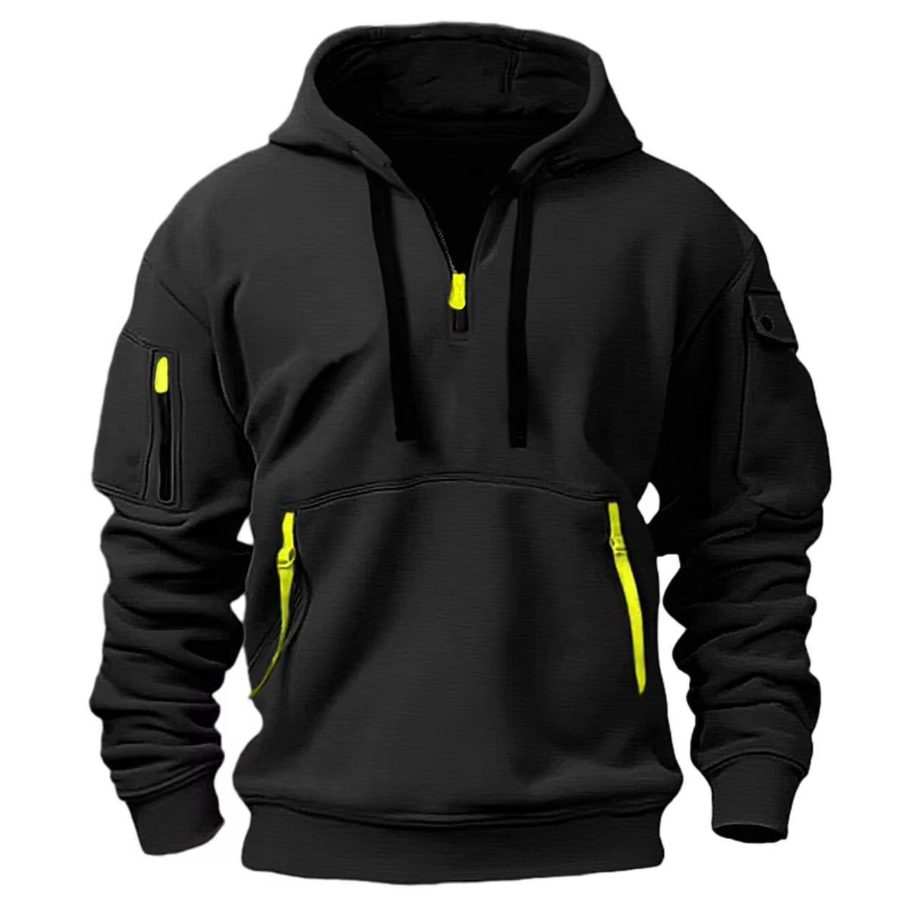 Zip-Up Hoodie with Arm Pocket for Men