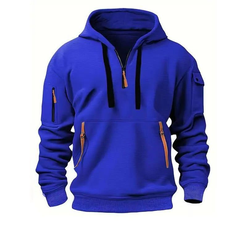 Zip-Up Hoodie with Arm Pocket for Men