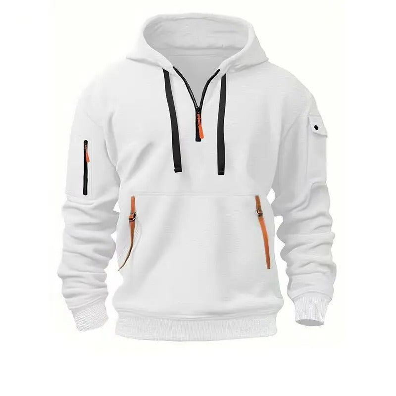 Zip-Up Hoodie with Arm Pocket for Men