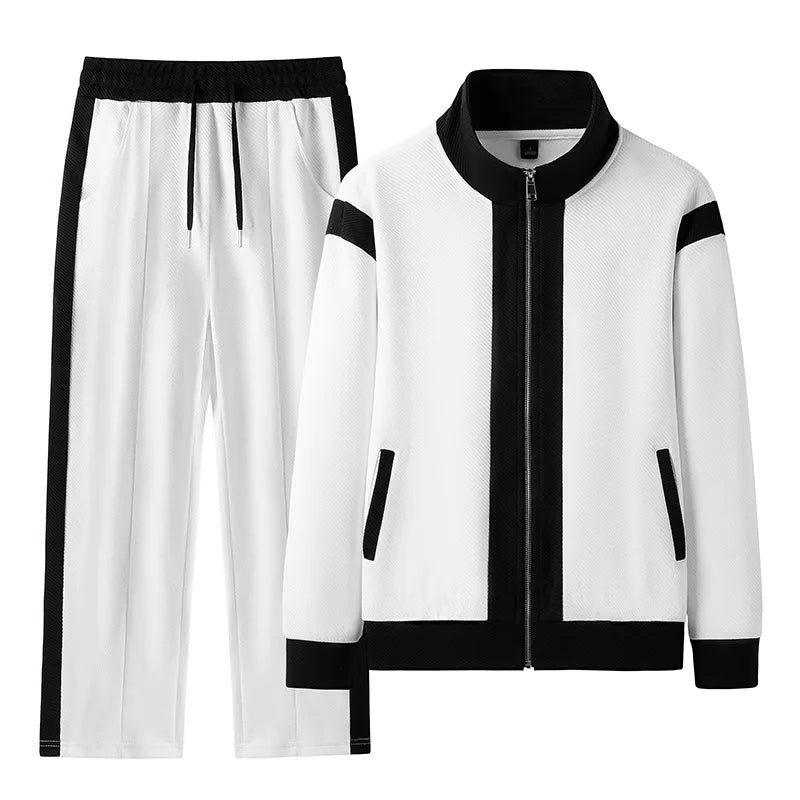Zip-Up Jacket and Tapered Sweatpants Set for Men