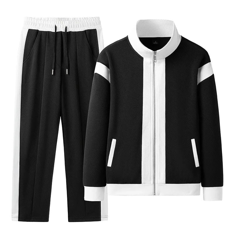 Zip-Up Jacket and Tapered Sweatpants Set for Men