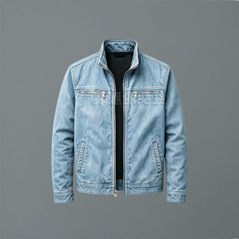 Zip-Up Stand Collar Cotton Jacket for Men