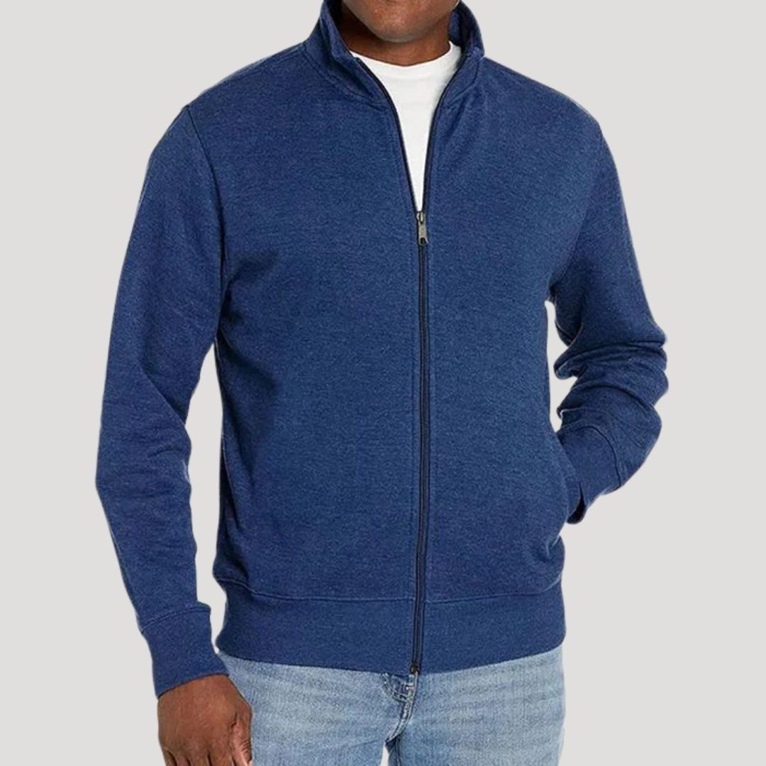 Zip-Up Stand Collar Sweatshirt for Men