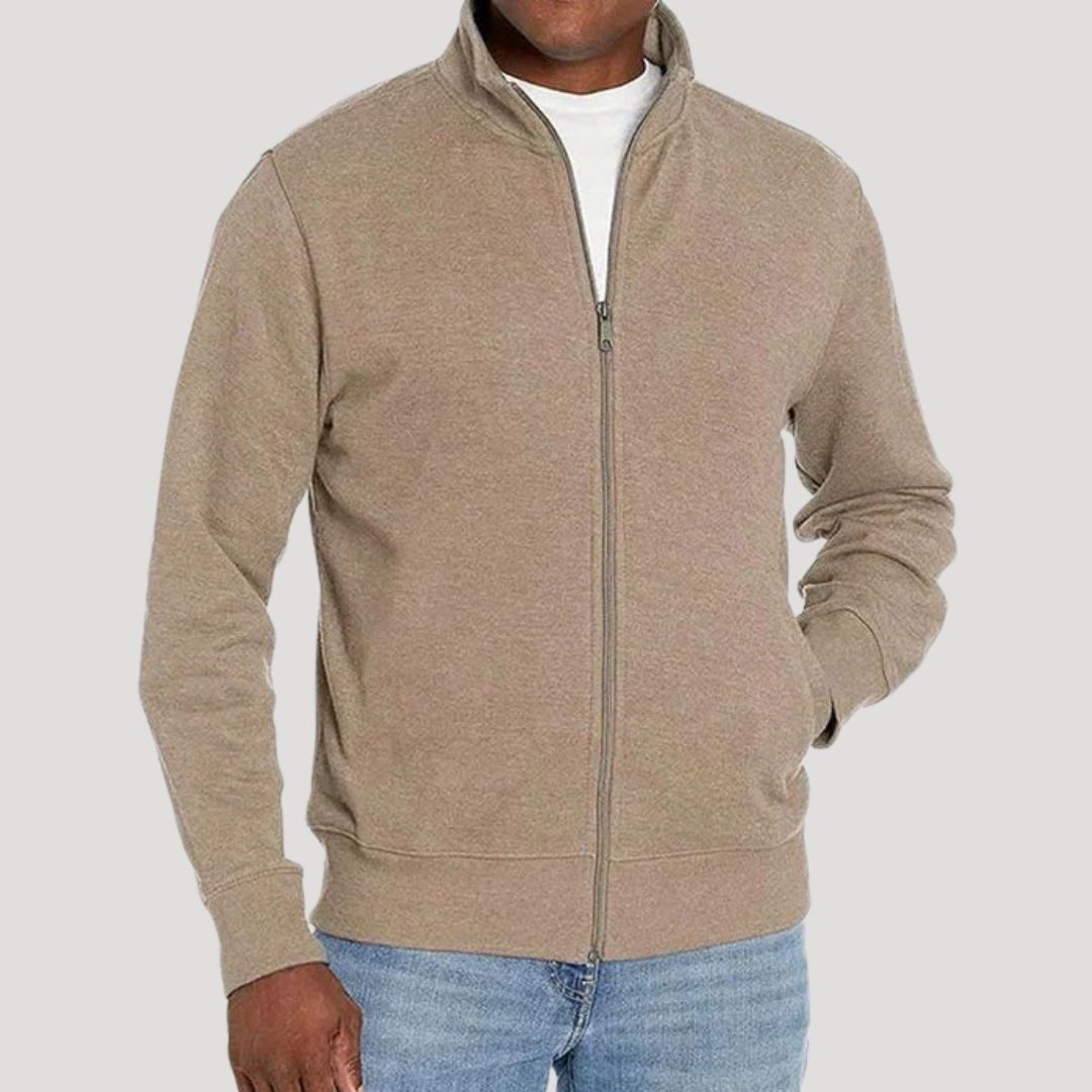 Zip-Up Stand Collar Sweatshirt for Men