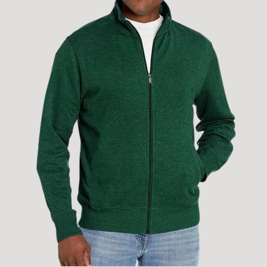 Zip-Up Stand Collar Sweatshirt for Men
