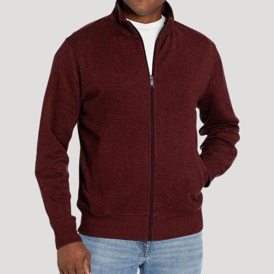 Zip-Up Stand Collar Sweatshirt for Men