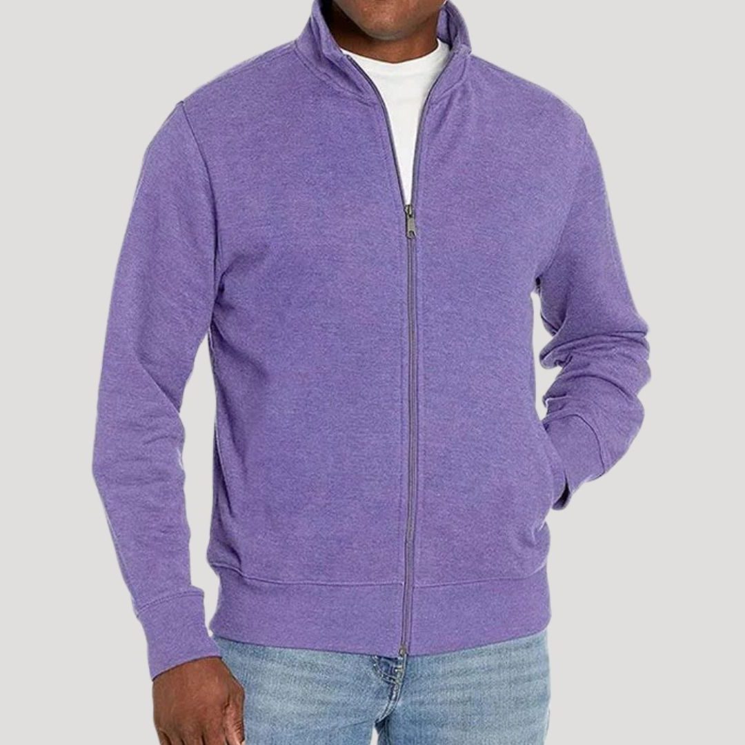 Zip-Up Stand Collar Sweatshirt for Men
