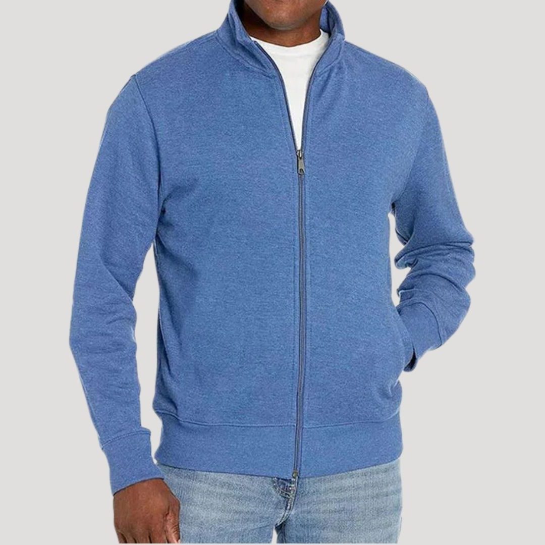 Zip-Up Stand Collar Sweatshirt for Men