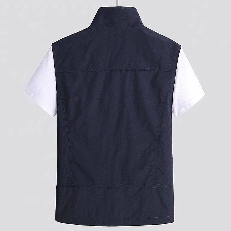 Zip-Up Stand Collar Vest for Men