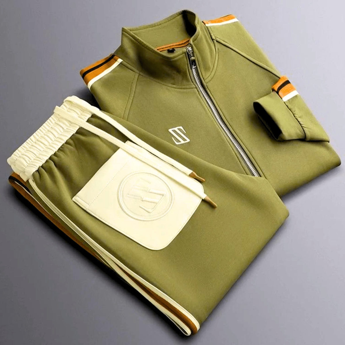 Zip-Up Tracksuit Set for Men