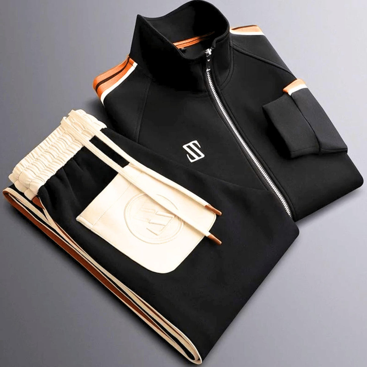 Zip-Up Tracksuit Set for Men