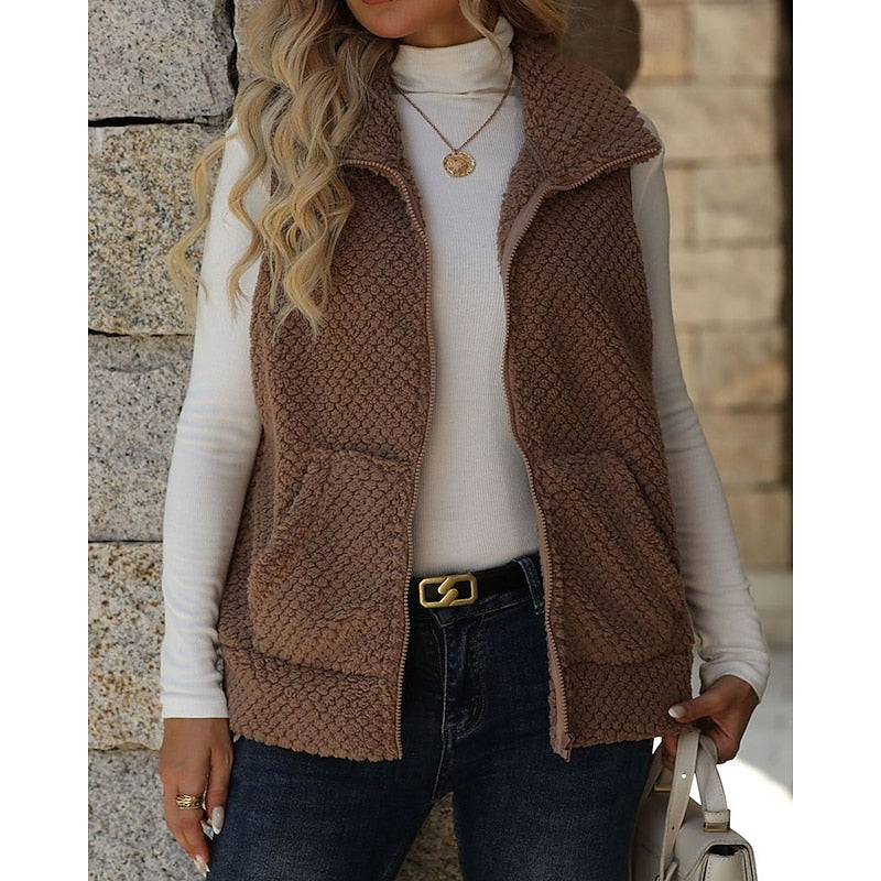 Maren | Textured Zip Up Vest